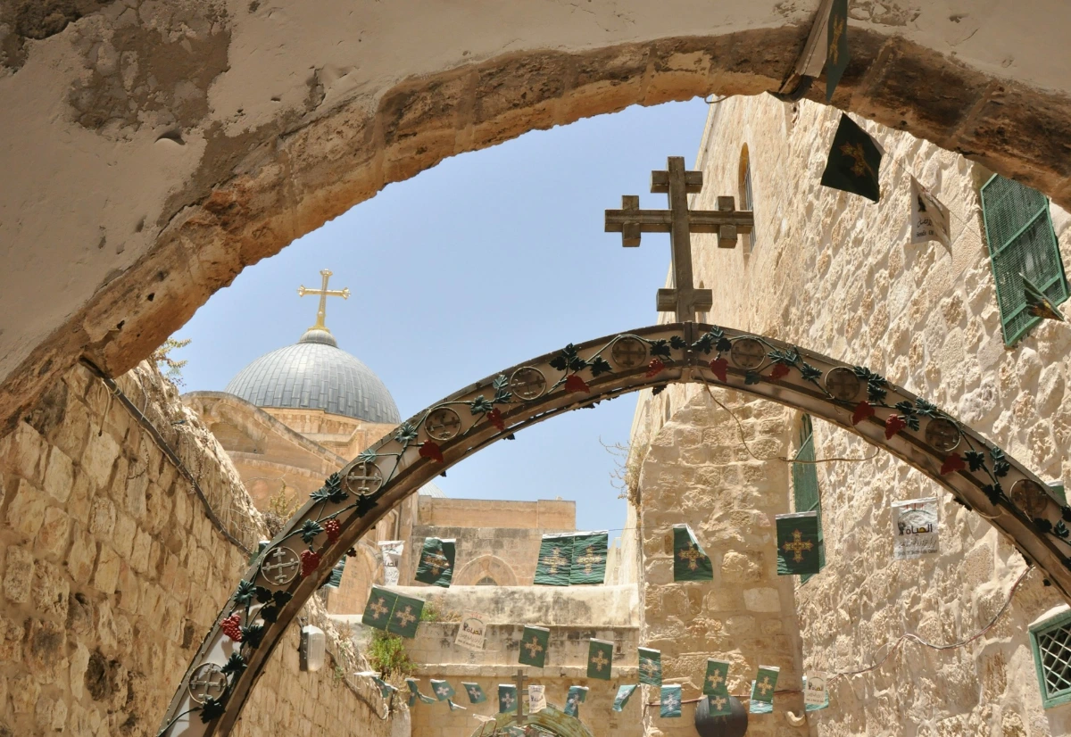 Walk the Via Dolorosa to the Church of the Holy Sepulchre in Jerusalem