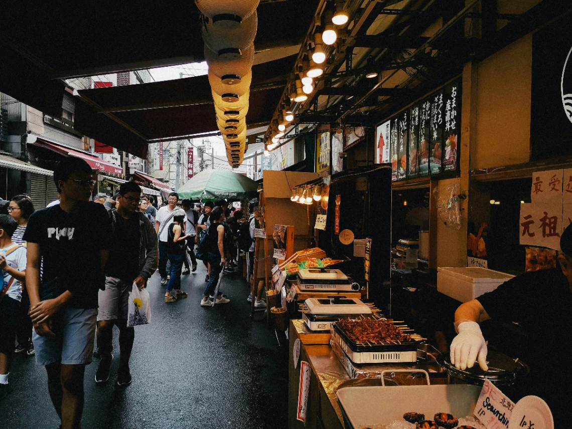 Tsukiji Outer Market (Tsukiji Jogai Shijo) in Tokyo