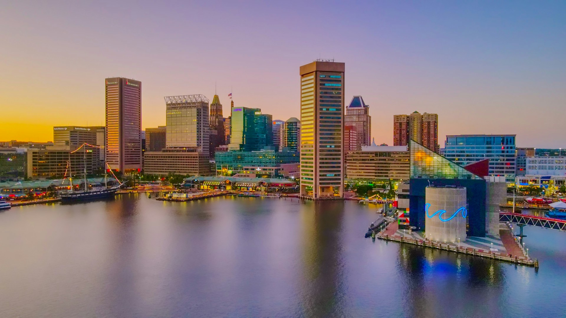 Walk up Federal Hill Park for panoramic Inner Harbor and skyline views in Baltimore
