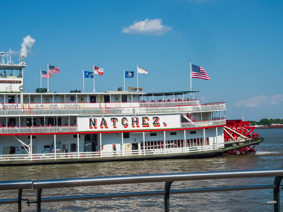 Cruise the Mississippi on a paddlewheel steamboat in New Orleans