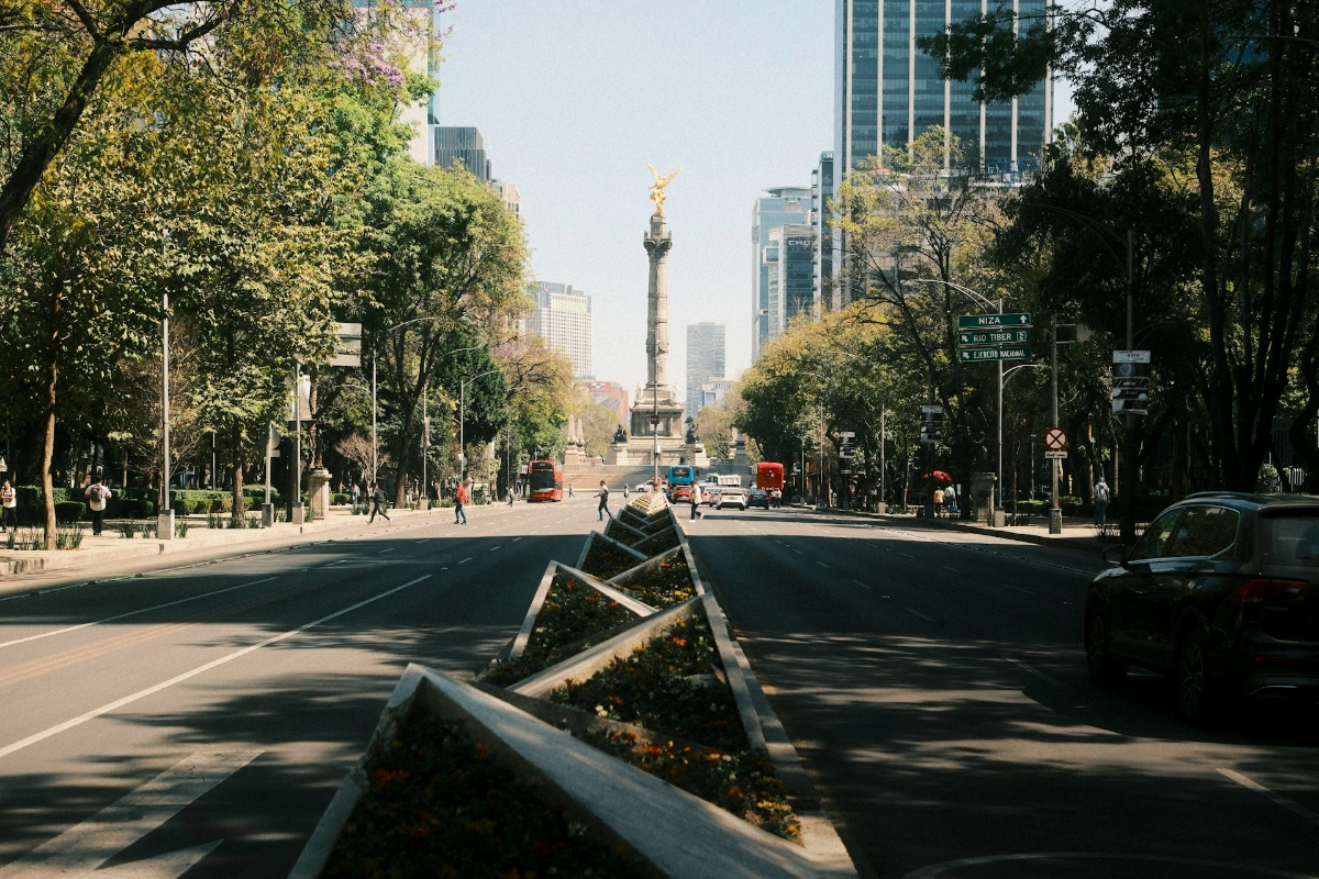 Sunday Bike Ride on Paseo de la Reforma in Mexico City