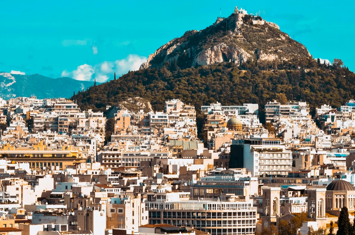 Take in a panoramic view from a hill in Athens