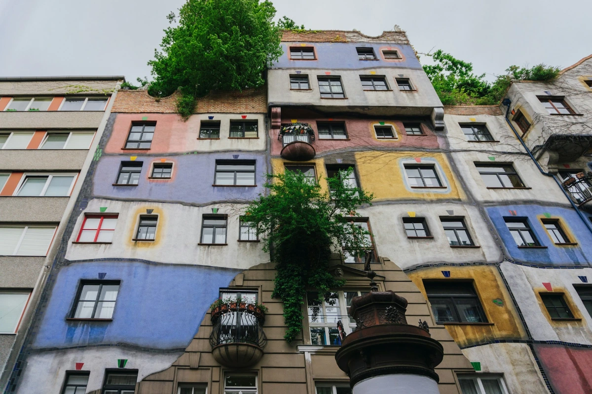 Hundertwasserhaus and Kunst Haus Wien in Vienna